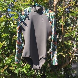 SEEA surf suit floral/ green / size Large